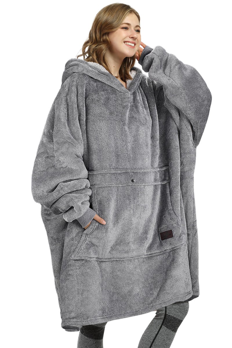 Catalonia Oversized Wearable Blanket Hoodie Sweatshirt, Comfortable Sherpa Lounging Pullover for Adults Men Women Teenagers Wife Girlfriend Gift - Image 1